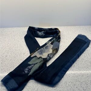 Floral Navy Blue Scarf